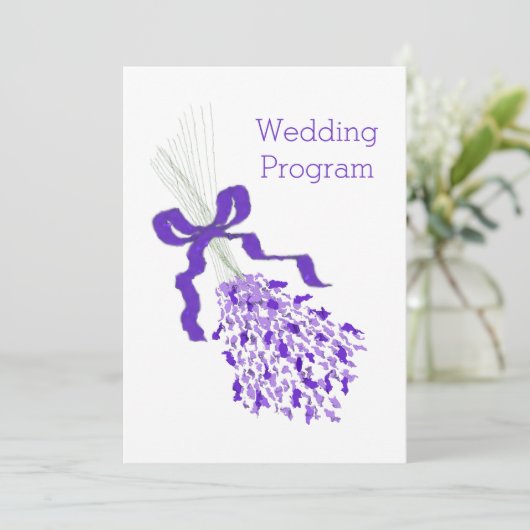 Lavender Wedding Programm (Stehend Vorderseite)