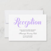 Lavender Wedding Reception Card Einladung (Vorderseite)