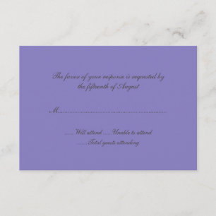Lavender Wedding Response Card RSVP Karte