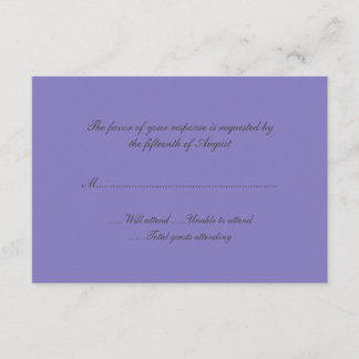 Lavender Wedding Response Card RSVP Karte