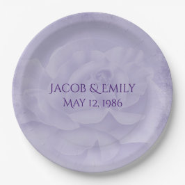 Lavender Wedding Rose Pappteller