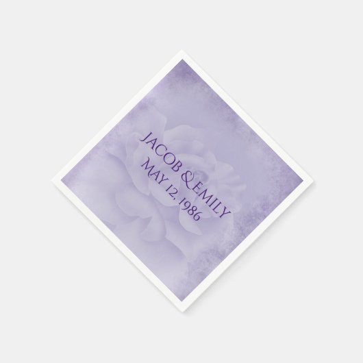 Lavender Wedding Rose Serviette (Ecke)