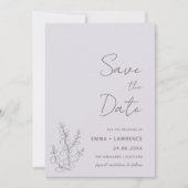 Lavender Wedding Save the Date Cards Einladung (Vorderseite)