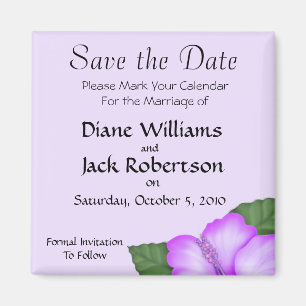 Lavender Wedding Save the Date Magnet