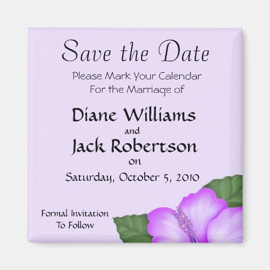 Lavender Wedding Save the Date Magnet (Vorne)