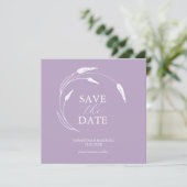 Lavender Wedding Save The Date Templates Einladung (Stehend Vorderseite)