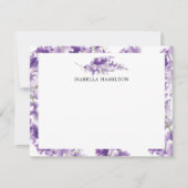 Lavender Wedding Stationery Note Card Mitteilungskarte (Vorderseite)
