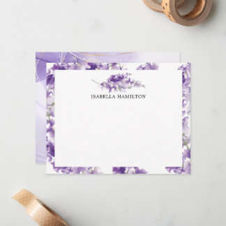 Lavender Wedding Stationery Note Card Mitteilungskarte