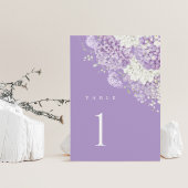 Lavender Wedding Table Numbers, Lilac White Floral