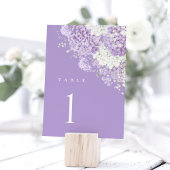 Lavender Wedding Table Numbers, Lilac White Floral