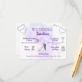 Lavender Wedding Timeline Enclosure Card Begleitkarte