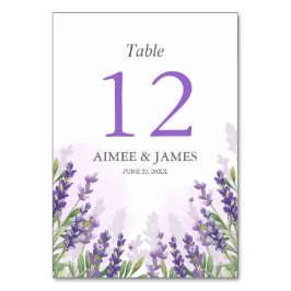 Lavender Wedding Tischnummer Card Rustikal Lila