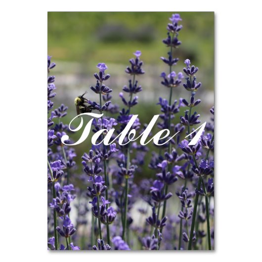 Lavender Wedding Tischnummern (Vorderseite)
