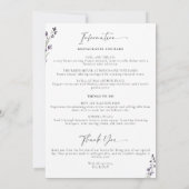 Lavender Wedding Weekend 3 Tage Programm (Rückseite)