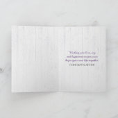 Lavender Wedding Wreath auf Holz Karte (Innenseite)