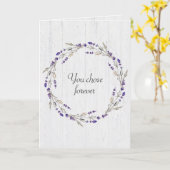 Lavender Wedding Wreath auf Holz Karte (Gelbe Blume)