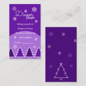 Lavender Weihnachtskalender Tombola Schneebaum Begleitkarte (Vorne/Hinten)