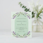 Lavender Weise grüne Bogen Budget Einladung Hochze (Stehend Vorderseite)