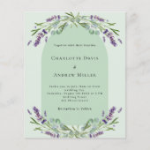 Lavender Weise grüne Bogen Budget Einladung Hochze (Vorderseite)