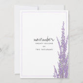 Lavender weißen handgeschriebenen Drehbuch Blumenh Einladung (Rückseite)