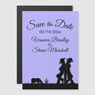 Lavender Western Thema Save the Date Magneteinladung