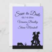 Lavender Western Thema Save the Date Magneteinladung (Vorderseite)