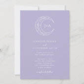 Lavender Whimsical Wedding Einladung (Vorderseite)