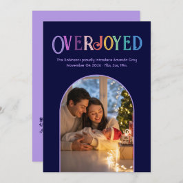 Lavender Whimsy Xmas Baby Birth Announcement Foto Feiertagskarte