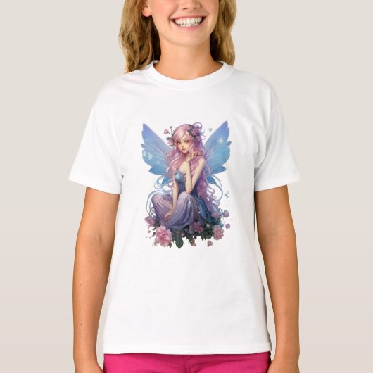 Lavender Whisper Fairy Illustration T-Shirt (Vorderseite)
