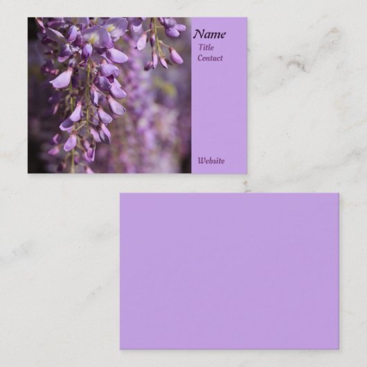 Lavender Whispers: Wisteria's Gentle Floral Dance Visitenkarte (Vorne/Hinten)