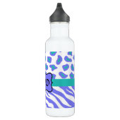 Lavender, White & Aquamarin Zebra & Cheetah Person Trinkflasche (Rechts)