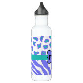 Lavender, White & Aquamarin Zebra & Cheetah Person Trinkflasche (Links)