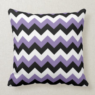 Lavender White Black Zigzag Kissen