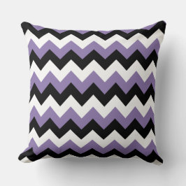 Lavender White Black Zigzag Kissen