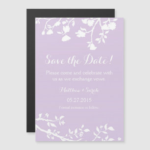 Lavender White Blume Speichern Sie das Date Magnet