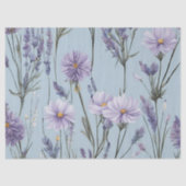 Lavender White Daisy Boho Wildblume Decoupage Seidenpapier (Vorderseite)