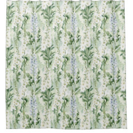 Lavender White Delphinium Flowers Bridal Shower Duschvorhang