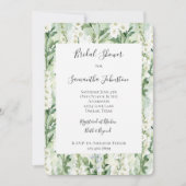 Lavender White Delphinium Flowers Bridal Shower Einladung (Vorderseite)