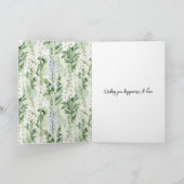 Lavender White Delphinium Flowers Bridal Shower Karte (Innenseite)