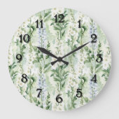 Lavender White Delphinium Flowers   Große Wanduhr (Vorderseite)