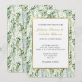 Lavender White Delphinium Flowers Wedding Einladung (Vorne/Hinten)