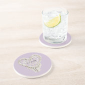 Lavender White Heart Fringe Getränkeuntersetzer (Seite)