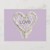 Lavender White Heart Fringe Postkarte (Vorderseite)