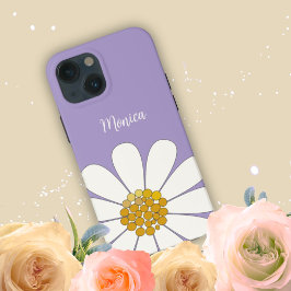 Lavender White Modern Daisy Blume Individuelle Nam Case-Mate iPhone Hülle