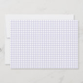 Lavender & white Personalisiert Gingham flach Dankeskarte (Rückseite)