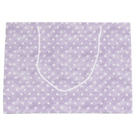 Lavender White Polka Dots Birthday Große Geschenktüte