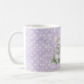 Lavender White Polka Dots Bunny Rabbit Love Kaffeetasse (Links)