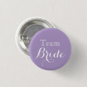 Lavender White Wedding Team Bride Button (Vorne & Hinten)