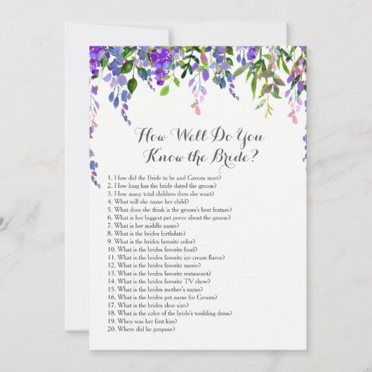 Lavender Wie gut kennen Sie die Braut? (Vorderseite)