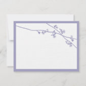 Lavender Wild Blume Branches Wedding RSVP (Rückseite)